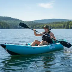 SEAWAVE - Kayak Inflable 1 Persona Con Remo Plegable