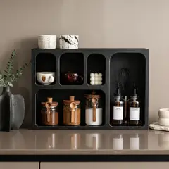 SANTU HOME & DECO - Repisa Organizador Geométrico Bogen Negro