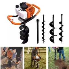 GENERICO - Barreno Ahoyador 63cc + 3 Brocas + Extesion - Profesional Japon.