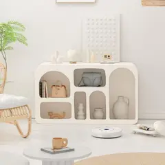 SANTU HOME & DECO - Arrimo Repisa Rack Organizador Geométrico Bogen Marfil Mediano