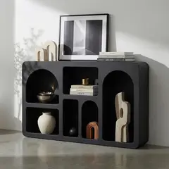 SANTU HOME & DECO - Mueble arrimo organizador geométrico Bogen negro mediano