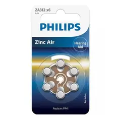 PHILIPS - Pila Para Audífonos Za 312 1 Unidad Blister 6 Pilas