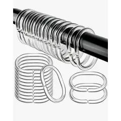 GENERICO - Argolla De Cortina Para Baño Transparente 12 Und