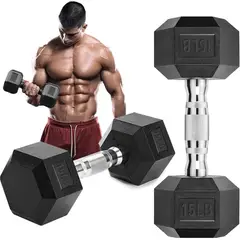 HAZ TU CLICK - Par Mancuernas 5kgr Engomadas Para Ejercicios En Casa Pesa Color Negro