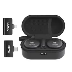 BOYA - Microfono Inalámbrico Omicu Dual Usb-CLightning Con Fijacion Y Estuche de carga