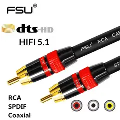 GENERICO - Cable De Audio Rca Para Subwoofer De 3 Mtrs 100% Cobre Ofc FSU HI-FI