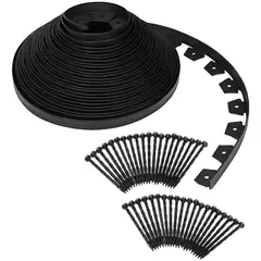 GENERICO - Limitador De Jardín Separador De Césped Burlete 10m Negro