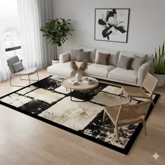 GENERICO - ALFOMBRA 160x200 CON DISEÑO RUSTICO MODERNO ELEGANTE WM