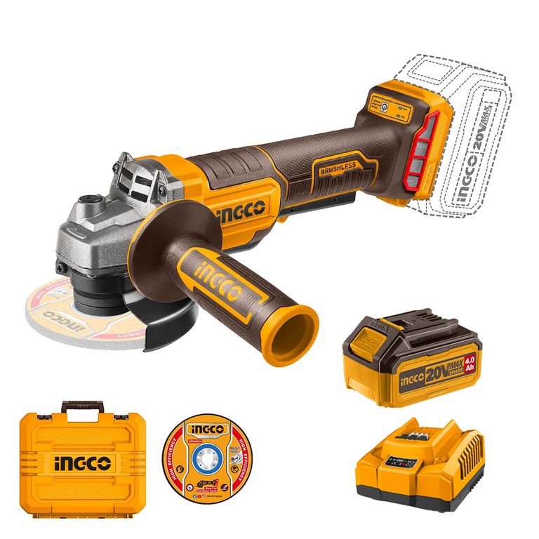 Esmeril Bl C/Hm +Bat 4Ah Y Car+10 Discos 4 1/2" 20V/115Mm a $141.990