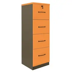 GENERICO - Kardex Con 4 Cajones Primer Cajón Con Llave Color Peral -Importado-