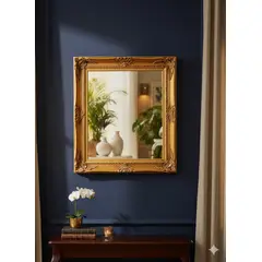 GENERICO - Espejo dorado cuadrado 70 x 80