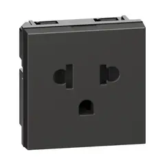 BTICINO - Módulo Enchufe Americano 15A 2P+T 250Vac Negro Living Now