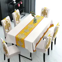 GENERICO - SET DE MANTEL CON 6 FUNDAS DE SILLAS