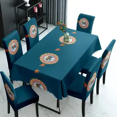 GENERICO - SET DE MANTEL CON 6 FUNDAS DE SILLAS