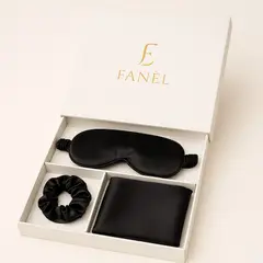 FANEL - Set de Descanso en Satín Fanèl Antifaz + Funda de Almohada + Scrunchie