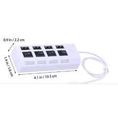 GENERICO - Adaptador USB Hub 2.0 4 Puertos de datos de alta velocidad