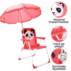GENERICO - SILLAS PLAYERAS PARA NIÑOS CAMPINGPISCINA CON SOMBRILLA