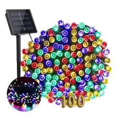 GENERICO - 100 Luces Solares Led Navidad Multicolor Guirnalda Sensor de Luz