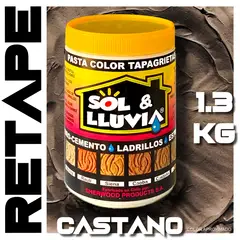 SOL Y LLUVIA - RETAPE PARA MADERA Y MUEBLES INTERIOR EXTERIOR SOL Y LLUVIA® CASTAÑO 1,3 KG