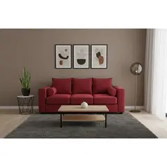 FANCY HOGAR - Sofa prince 3 cuerpos felpa gris