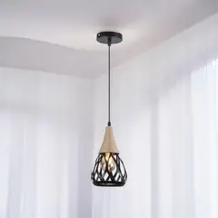 WANT - LAMPARA COLGANTE PORTA E27 CAÑAMO