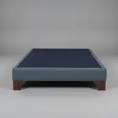 BLOCCARE - Base de Cama 1 Plaza Box 13 cm L200 (Gris)- Con Patas de Madera 11 cm (Sin Refuerzo)