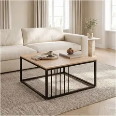 HOMER DESIGN - Mesa De Centro Minimalista Con Cubierta De Melamina 15 Mm