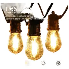 GENERICO - Guirnalda Solar 10 Metros 10 Ampolletas Negro