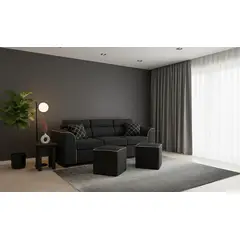 FANCY HOGAR - Sofá 3 Cuerpos + 2 Pouf -