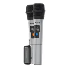 MASTER G - Microfonos Inalambricos Par de 2 Unidades UHF Con Receptor