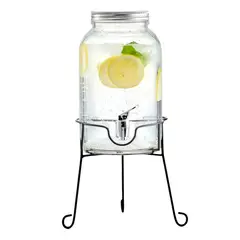 PASTELERIUS - Dispensador De Bebidas Con Atril Jarro De Vidrio Jarros 6l Dispensador Grande Dispensador Con Grifo