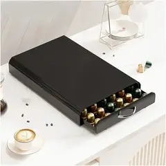 UMEXUS - Cajón Porta Cápsulas Metálico Nespresso 60 Unidades Café Oficina Cocina