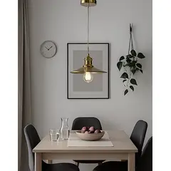 WANT - LAMPARA COLGANTE PORTA E27 DORADA.