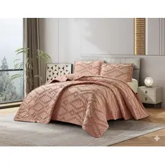 GENERICO - CUBRECAMA KING TUFTING RELIEVE DIAMANTE DE VERANO MODERNO ELEGANTE SERIE 2 TF