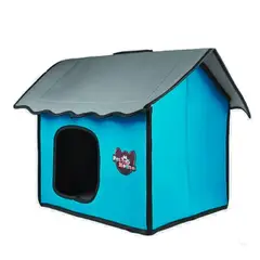 GENERICO - Casa cama plegable de mascotas perro o gato TURQUESA