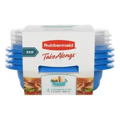 RUBBERMAID - Pack 4 Taper Pote Herméticos 669ml Envase Porta