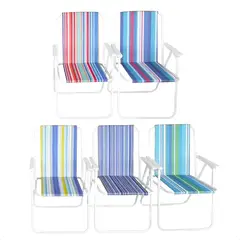 SUPERCENTER - Silla Playa Camping Piscina Verano Plegables Coloresrayas azules