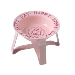 SUKEA - Plato Cuenco Comedero Bebedero Cerámica Para Mascotas Rosa