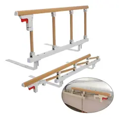 GENERICO - Baranda De Cama Lateral Anticaída Para Cuidado Adulto Mayor Marrón Claro Lisa