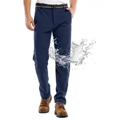 BLUE MOUNTAIN - Pantalón Softshell Hombre Termico Impermeable Con Micropolar