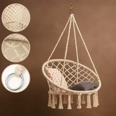 MOVI - Silla Hamaca Colgante de Algodón para Jardín o Balcón