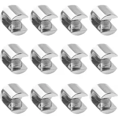 KUANGYE - Soporte Para Vidrio De 3 A 8 Mm Cromado Pack De 12 Unidades