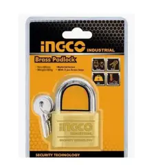 INGCO - Candado De Bronce 30mm Con 3 Llaves DBPL0302 Dorado
