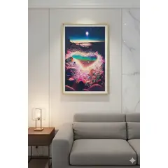 GENERICO - Cuadro Diseño de Corazon con Cristales Minimalista 40x60cm