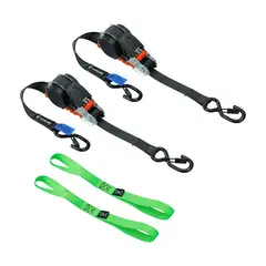 CARGO ALFA - Pack 2un Eslinga Retráctil Correa Amarre 2,5cm x 5 metros 680kg