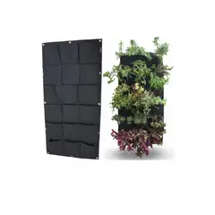 GENERICO - Jardin Vertical huerto urbano balcon terraza mural exterior de geotextil 18 bolsillos