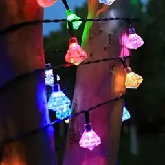GENERICO - Luz Luces Navidad Carga Solar 5m Diamante Multicolor