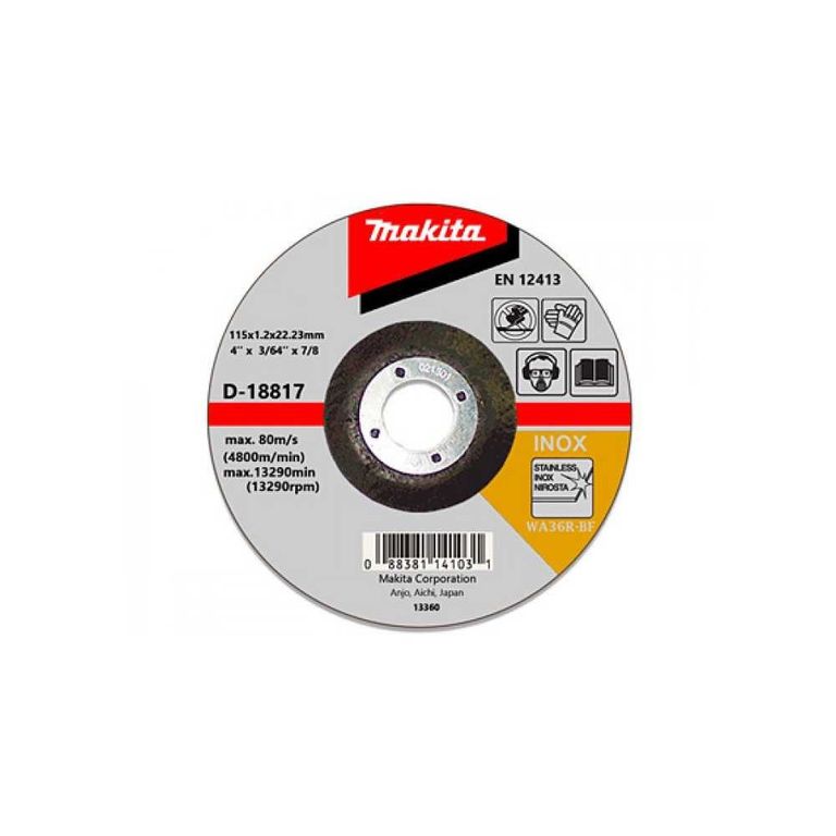 Disco Abrasivo Corte Acero INOX 115X2223mm WA60T-BF D-18817
