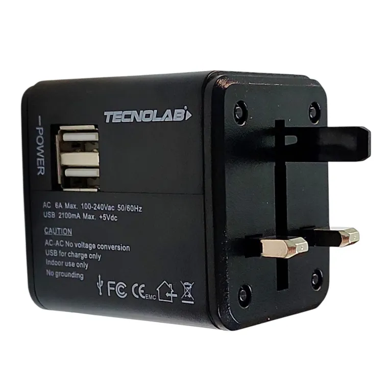Adaptador Universal De Viaje 2 Usb ProAdaptor TL354