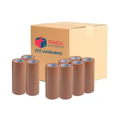 GENERICO - Cinta de Embalaje Café Silenciosa 48mm*100m - Pack Mayorista - 72 uds